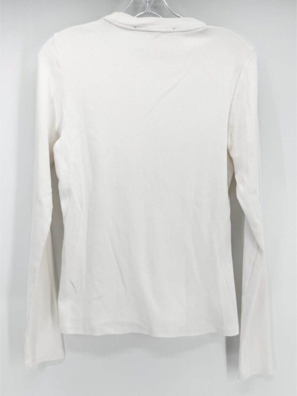 Veronica Beard Mayer Long Sleeve White Ribbed Crew Neck Top S - Picture 4 of 13